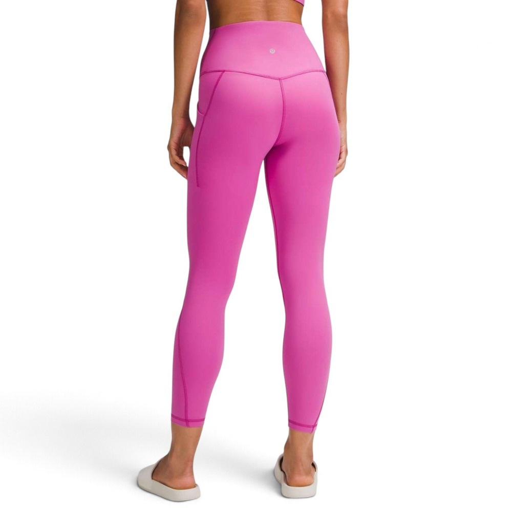 Lululemon Align High-Rise Pant Pockets 25" Womens 12 Pow Pink Tone Nulu Yoga NEW